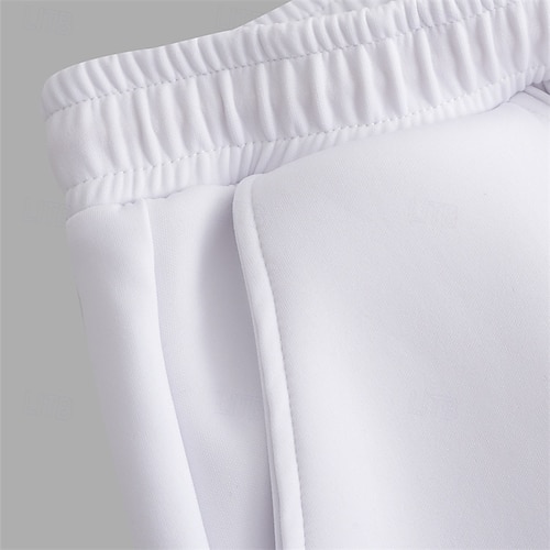  Hombre Pantalones de Deporte Persona que practica jogging Pantalones Correa Cintura elástica Pierna recta Plaid Retazos Comodidad Transpirable Navidad Diario Festivos Deportes Moda Negro Blanco