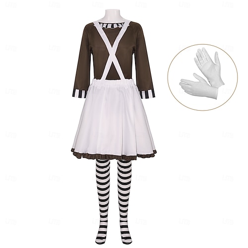  Charlie y la fábrica de chocolate Wonka Oompa Loompa Traje de cosplay Cosplay Cosplay de película for Hombre Mujer Adulto Carnaval Mascarada