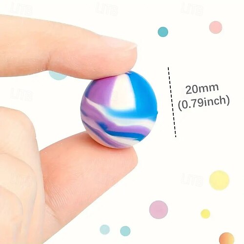 35 Balles Rebondissantes En Caoutchouc 23mm - Multicolores, Pour Jeux Enfants, Fêtes, Récompenses Scolaires