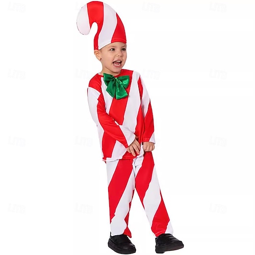  Laska cukrowa Kostium Męskie Dla chłopców Kostium cosplay Doroślu Dla dzieci Święta Wigilia Święta Top Spodnie Kołnierz Kapelusz