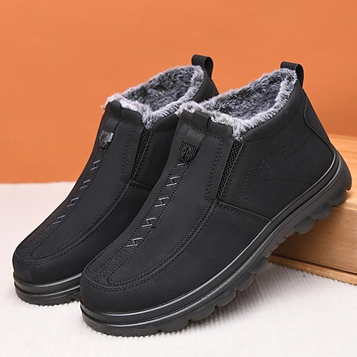 Men's Fur-Lined Winter Ankle Boots  Slip-On Waterproof Warm Shoes for  Outdoor and Casual Wear 2026 - $49.99