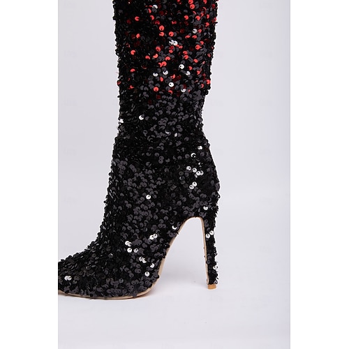 Bottines NOIR Fille Motif Paillettes A Enfiler NINI & GIRLS