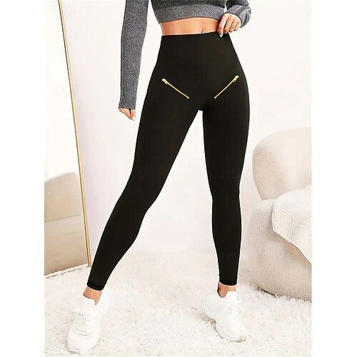 Mulheres Leggings Leggings aconchegantes Moda Roupa de rua Comprimento total Cintura Alta Gráfico Estampado Corte alto Confortável Macio Micro-Elástica Ao ar livre Rua Preto 1 # Preto Primavera