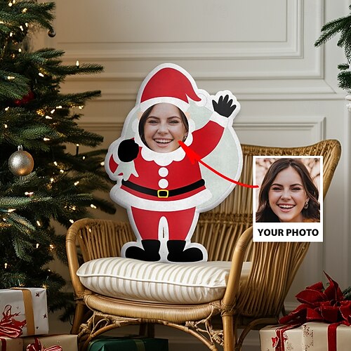  onregelmatige kerstkussens&kussens gepersonaliseerd cadeau foto sneeuwman, kerstman, aangepaste cadeau-ideeën in verschillende maten met inzetstuk