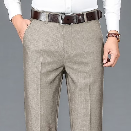 

Men's Dress Pants Trousers Slacks Suit Pants Pocket Plain Comfort Breathable Outdoor Daily Going out Fashion Casual Black Khaki