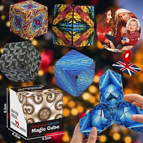 

Variety Changeable Magnetic Magic Cube Anti Stress 3D Office Hand Flip Puzzle Stress Reliever Autism Collection Kids Fidget Toys