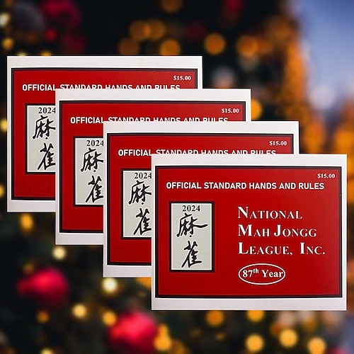 

National Mah Jongg League 2024 Large Size Card - Mah Jongg Card - Official Hands and Rules (4PCS) for Christmas Gifts