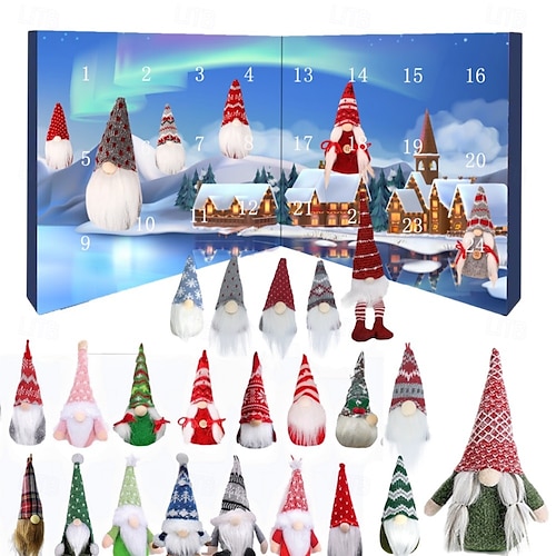 クリスマス ノーム アドベント カレンダー 2025、24 ピース ノーム デコレーション オーナメント クリスマス カウントダウン クリスマス アドベント カレンダー、ドワーフ オーナメント、子供用クリスマス バケーション アドベント カレンダー オーナメント