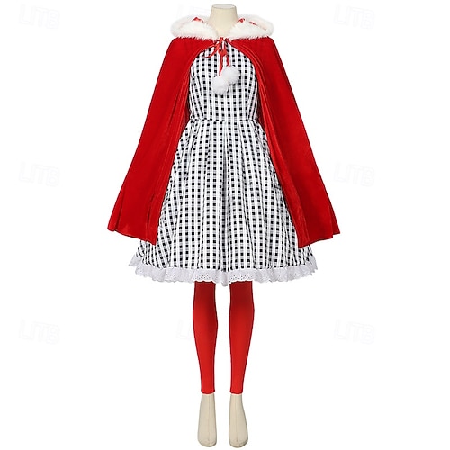 Santa Claus Mrs.Claus Outfits Cindy Lou Who Fancy Christmas Dress Santa Suits Cosplay Costumes Women's Christmas New Year Christmas Eve Christmas Adults Christmas New Year Eve Dress Belt Hat 2026