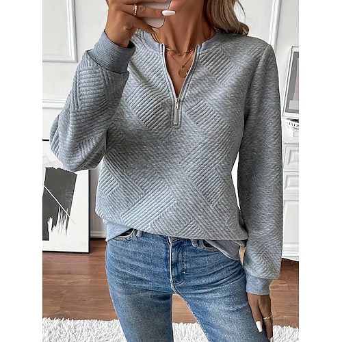  dámská mikina casual plain street dailywear crew krk zip dlouhý rukáv černá bílá červená šedá podzim zima
