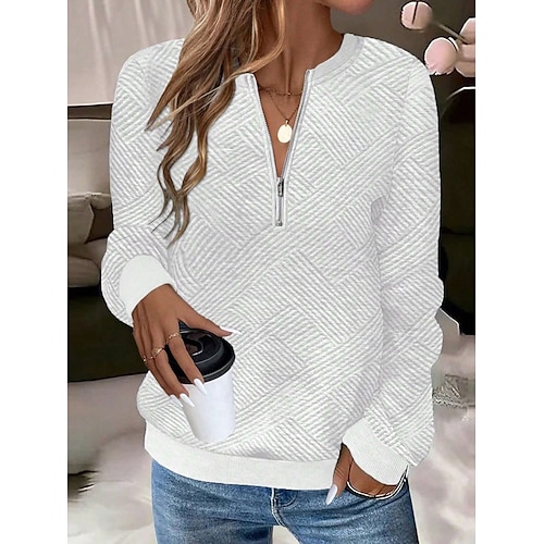  dámská mikina casual plain street dailywear crew krk zip dlouhý rukáv černá bílá červená šedá podzim zima