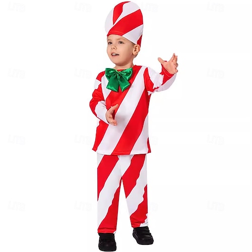 Laska cukrowa Kostium Męskie Dla chłopców Kostium cosplay Doroślu Dla dzieci Święta Wigilia Święta Top Spodnie Kołnierz Kapelusz