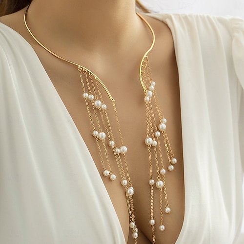 Collier ras du cou en cascade d'étoiles dorées pour femme avec élégantes chaînes à franges – bijoux tendance pour les occasions spéciales