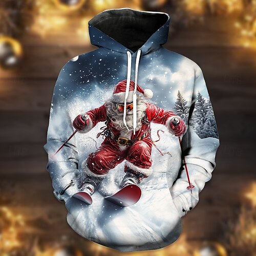 Christmas Santa Claus Hoodie Funny Christmas Hoodie 3D Christmas Front Pocket Graphic For Couple s Men s Women s Adults Christmas Carnival 3D Print Party Casual Daily 2024 24.99