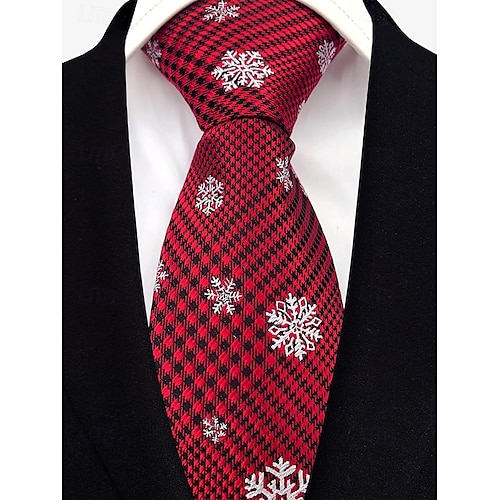  gravata masculina com tema natalino – gravatas festivas com padrões de papai noel, flocos de neve e bengalas doces para festas de fim de ano