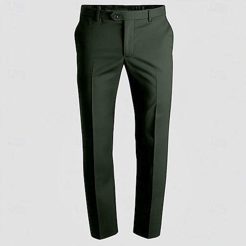 Pantalons de cérémonie pour hommes mariage affaires retour à la maison formels pantalons longs noir gris sauge bleu couleur unie micro-élastique coupe régulière 2024