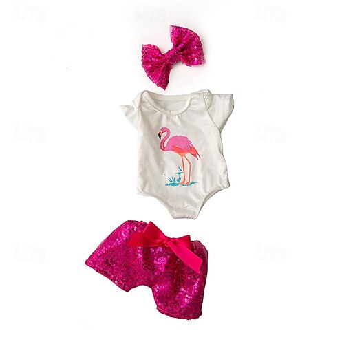 Set 3 Vestiti Per Bambola 17 Cm – Maglietta Orso, Cappello Cuore E Pantaloni Quadri