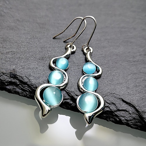 Boucle d'Oreille Pendantes Le style rétro Botanique Bohème Des boucles d'oreilles Bijoux Bleu Pour Soirée Travail 1 paire