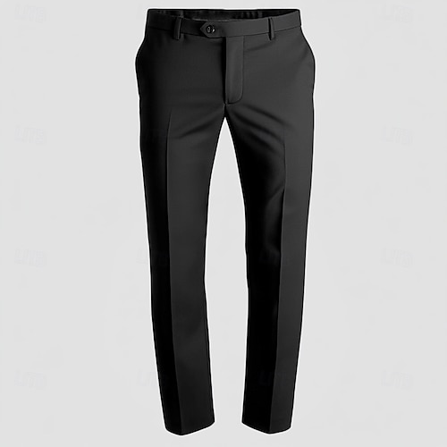  Pantalons de cérémonie pour hommes mariage affaires retour à la maison formels pantalons longs noir gris sauge bleu couleur unie micro-élastique coupe régulière 2024