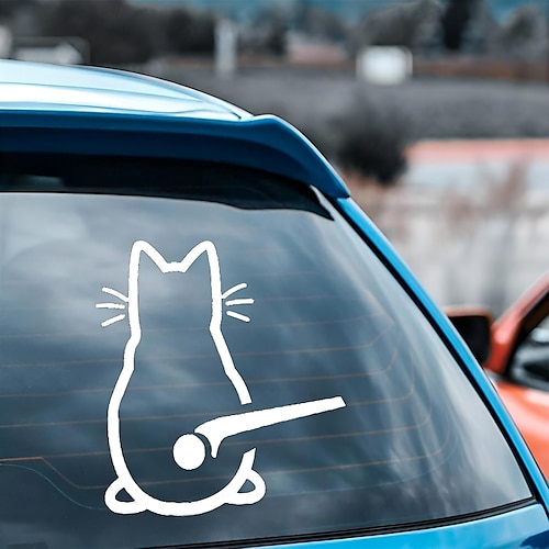  かわいい子猫猫車のフロントガラスワイパーアートステッカー装飾愛らしい動物猫壁画アートデカール車のリアワイパー用