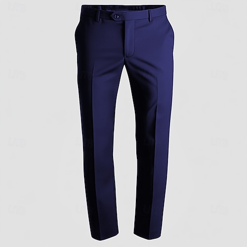  Pantalons de cérémonie pour hommes mariage affaires retour à la maison formels pantalons longs noir gris sauge bleu couleur unie micro-élastique coupe régulière 2024