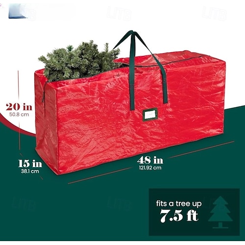  Borsa portaoggetti per albero di Natale Borsa portaoggetti per albero di Natale rossa resistente - Borse portaoggetti per albero di Natale - Borsa portaoggetti per albero di Natale contiene 7,5-9