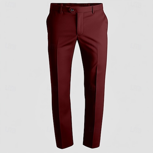  Pantalons de cérémonie pour hommes mariage affaires retour à la maison formels pantalons longs noir gris sauge bleu couleur unie micro-élastique coupe régulière 2024