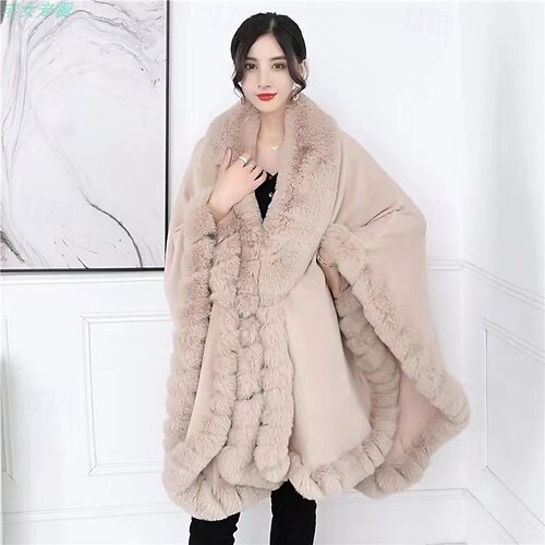 Women Shawls and Wraps Evening Dresses Faux Fur Collar Cloak Cape Pashmina  2026 - $57.99