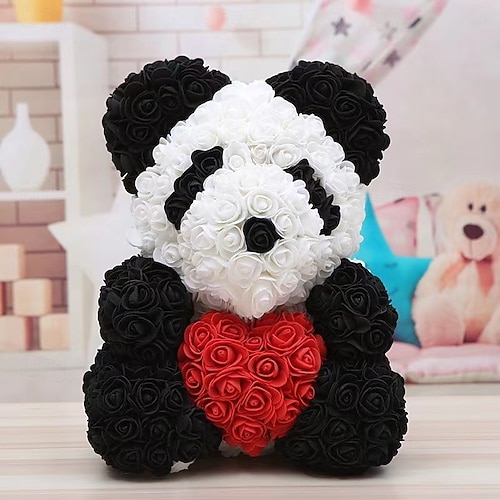 Heart Valentines Flower Bear Heart Shaped Rose Heart Bear Teddy