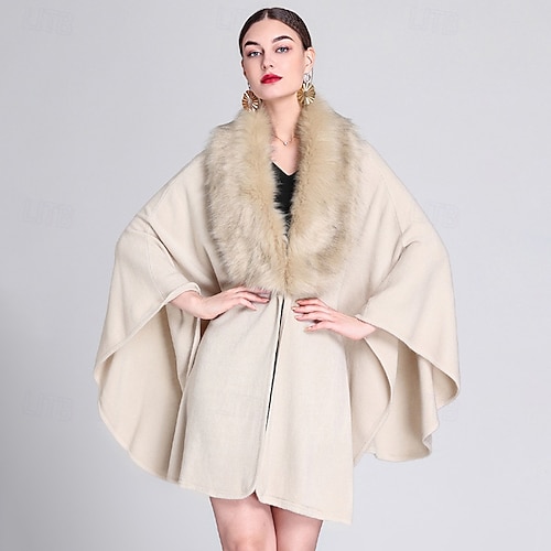 Womens Faux Fur Wraps and Shawls for Evening Dresses Formal Bridal Dressy  Cape Warm Fall Winter Wedding Party Cloaks 2026 - SAR 331
