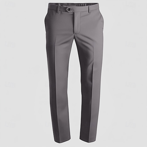  Pantalons de cérémonie pour hommes mariage affaires retour à la maison formels pantalons longs noir gris sauge bleu couleur unie micro-élastique coupe régulière 2024