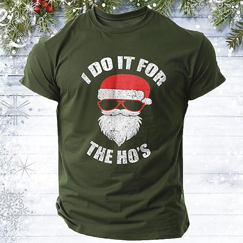 

camiseta gráfica engraçada de natal masculina papai noel eu faço isso pelas putas camiseta gráfica 100% algodão esportiva clássica manga curta camiseta confortável rua férias verão moda roupas de