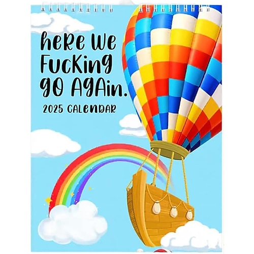 

Here We Fucking Go Again 2025 Calendar - Fucking Calendar 2025 Planner, Match Your Witty Personality, Novelty Planning Wall Calendar Note Pads for Home Office