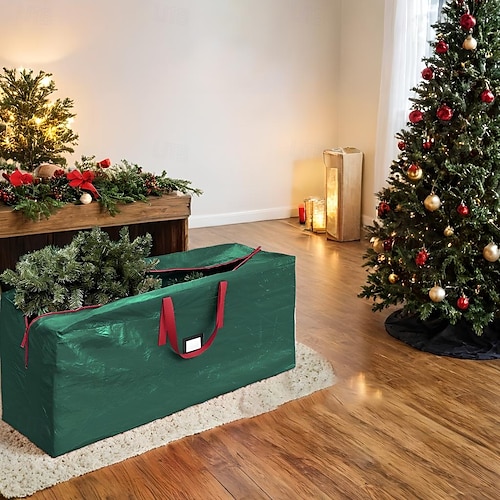  Borsa portaoggetti per albero di Natale Borsa portaoggetti per albero di Natale rossa resistente - Borse portaoggetti per albero di Natale - Borsa portaoggetti per albero di Natale contiene 7,5-9
