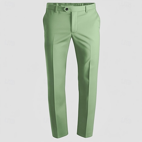  Pantalons de cérémonie pour hommes mariage affaires retour à la maison formels pantalons longs noir gris sauge bleu couleur unie micro-élastique coupe régulière 2024