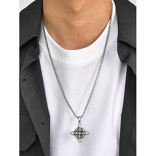pánský náhrdelník s keltským uzlem – symbol trojjediného uzlu z nerezové oceli pro sílu a věčnost, ideální pro duchovní šperky a milovníky severské keltské pánský náhrdelník s keltským uzlem – symbol trojjediného uzlu z nerezové oceli pro sílu a věčnost, ideální pro duchovní šperky a milovníky severské keltské
