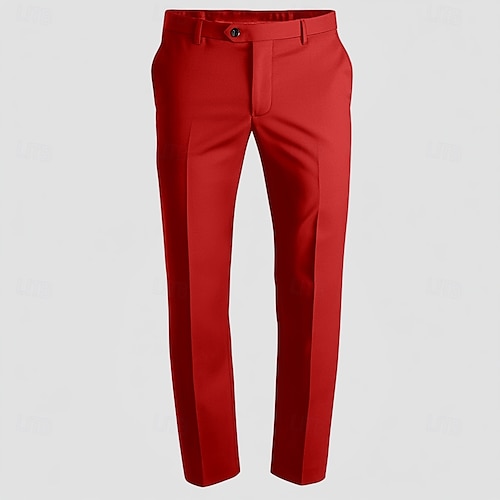  Pantalons de cérémonie pour hommes mariage affaires retour à la maison formels pantalons longs noir gris sauge bleu couleur unie micro-élastique coupe régulière 2024