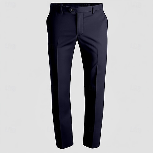  Pantalons de cérémonie pour hommes mariage affaires retour à la maison formels pantalons longs noir gris sauge bleu couleur unie micro-élastique coupe régulière 2024