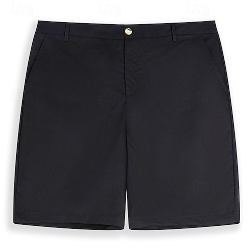  Herr Linne Shorts Klänning Shorts Sommarshorts Beach Shorts Dragkedja Knappar Ficka Ensfärgat Slät Komfort Andningsfunktion Knelängd Utomhus Ledigt Dagligen Semester Mode Svart Vit