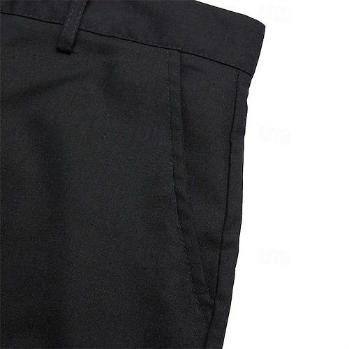  Herr Linne Shorts Klänning Shorts Sommarshorts Beach Shorts Dragkedja Knappar Ficka Ensfärgat Slät Komfort Andningsfunktion Knelängd Utomhus Ledigt Dagligen Semester Mode Svart Vit