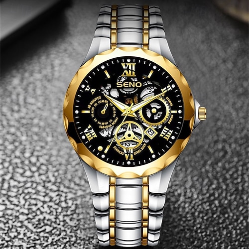 DEFNDR Orologio Da Uomo Al Quarzo - Impermeabile 50m Con Lunotto Luminoso - Cassa E Cinturino In Acciaio Inox - Design Business - Regalo Con Garanzia