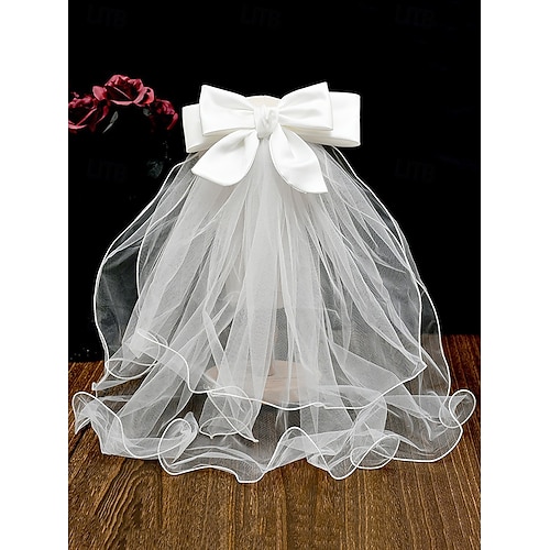 élégant voile de mariée ivoire avec ruban de satin - tulle doux et bordure en satin parfaits pour un mariage de rêve