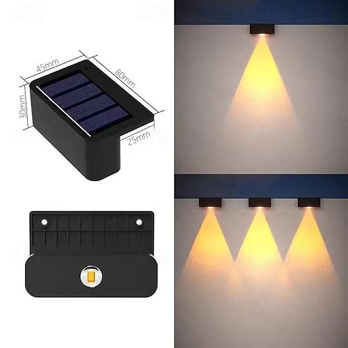 6 Luci Solari LED Denotip Per Esterno - RGB Ricaricabili, IP65, 8 Colori, Per Recinzioni, Scale, Giardino