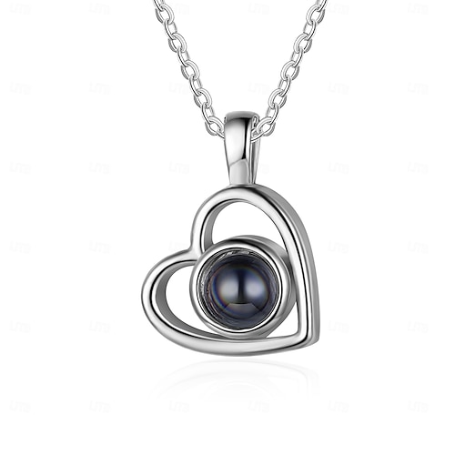  Collar de medallón en forma de corazón personalizado mejor regalo para mamá con dos fotos recuerdo de boda para esposa novia o joyería de aniversario