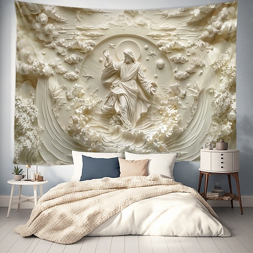  Jesus Hängande Gobeläng Optisk Illusion Väggkonst Stor Gobeläng Mur Dekor Fotografisk Fond Blanket Gardin Hem Sovrum Vardagsrumsdekoration