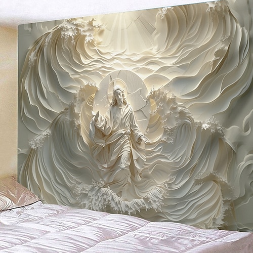  Jesus Hängande Gobeläng Optisk Illusion Väggkonst Stor Gobeläng Mur Dekor Fotografisk Fond Blanket Gardin Hem Sovrum Vardagsrumsdekoration