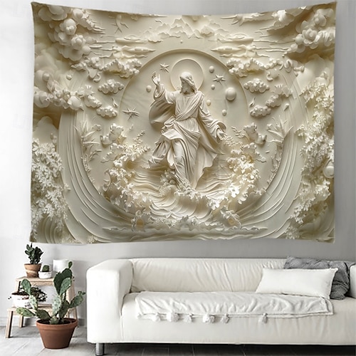  Jesus Hängande Gobeläng Optisk Illusion Väggkonst Stor Gobeläng Mur Dekor Fotografisk Fond Blanket Gardin Hem Sovrum Vardagsrumsdekoration