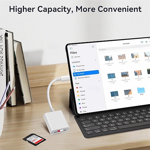  USB C SD Card Reader SD Card Adapter with Dual Card Slots for iPhone 15 Pro iPad Mac MacBook Laptop Android USB-C/TypeC High-Speed Trail Camera Viewer Memory Card Reader Plug and Play