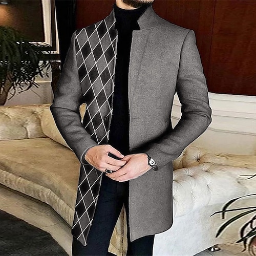 رجالي منقوش طراز مربعاتArgyle الكتابة على الجدران معطف شتوي معطف الدفء مريح متنفس موضة أناقة الشارع الأعمال التجارية عمل ارتداء للعمل مناسب للخارج جيب طباعة خريف & شتاء طوي كم طويل أسود أبيض بني رجالي منقوش طراز مربعاتArgyle الكتابة على الجدران معطف شتوي معطف الدفء مريح متنفس موضة أناقة الشارع الأعمال التجارية عمل ارتداء للعمل مناسب للخارج جيب طباعة خريف & شتاء طوي كم طويل أسود أبيض بني