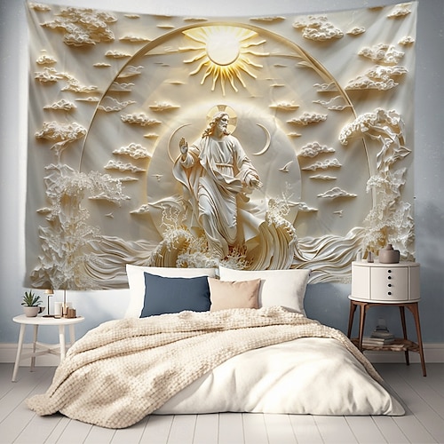  Jesus Hängande Gobeläng Optisk Illusion Väggkonst Stor Gobeläng Mur Dekor Fotografisk Fond Blanket Gardin Hem Sovrum Vardagsrumsdekoration
